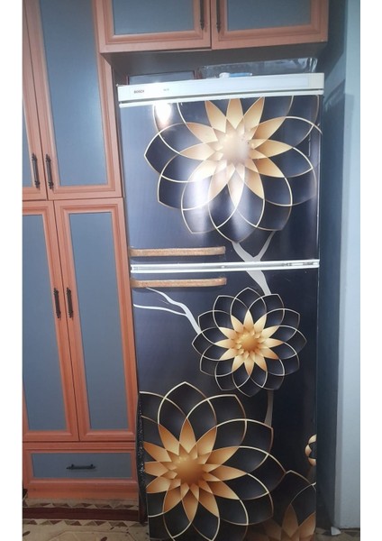 Buzdolabı ve Bulaşık Makinesi Kapak Kendinden Yapışkanlı Folyo Kaplama Çiçekler