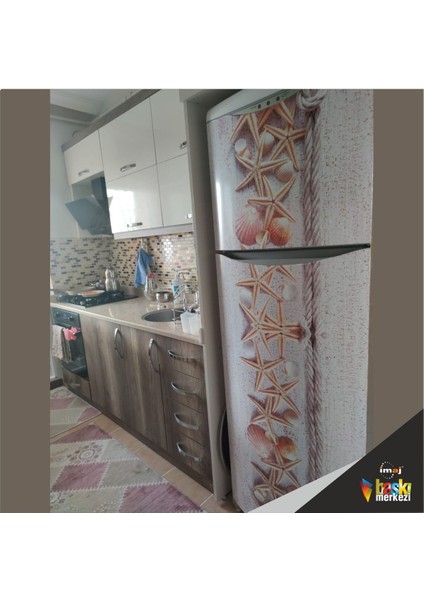Buzdolabı ve Bulaşık Makinesi Kapak Kendinden Yapışkanlı Sticker Folyo Deniz Temalı indirimleri