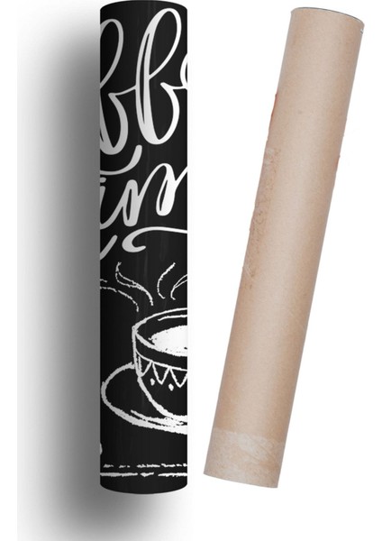 Buzdolabı ve Bulaşık Makinesi Coffee Time Kendinden Yapışkanlı Kapak Folyo Kaplama