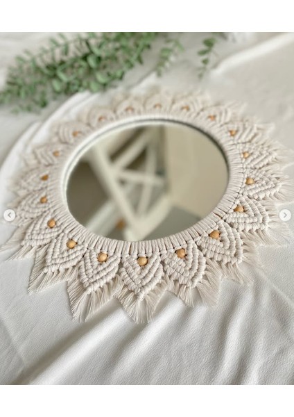 Makrome Dekor Doğal Ev Duvar Salon Dekor Aynalar Uygun El Yapımı modelleri