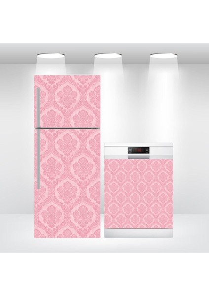 Buzdolabı ve Bulaşık Makinesi Kapak Kendinden Yapışkanlı Sticker Folyo Pembe
