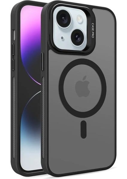 Apple iPhone 14 Pro Max Uyumlu Lens Hediyeli Kamera Standlı Magsafe Özellikli Arkası Mat Kilif