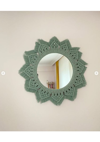 Makrome Ev Dekor Ayna Süsü Doğal El Yapımı Salon Mutfak Çocuk Odası Eğlence fiyatları