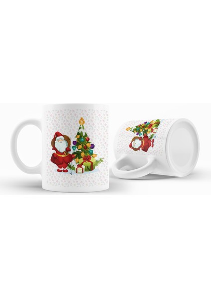 Yılbaşı Temalı Noel Baba, Çam Ağacı , Hediyeler Yeni Yıl , Christmas Hediyelik Baskılı Kupa Bardak fiyatları