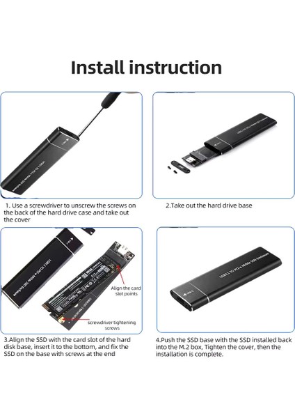 BS-M2 USB 3.1 Type-C To Pcı-E Express Nvme SSD M.2 M-Key Hard Disk Kutusu