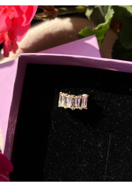 Nature Çelik Zirkon Baget Taşlı Gold Earcuff
