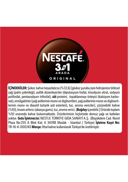 3ü1 Arada Orijinal Kahve 17,5 gr x 48 Adet