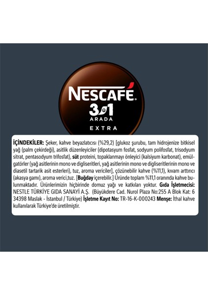 3ü1 Arada Extra Kahve 16,5 gr x 48 Adet