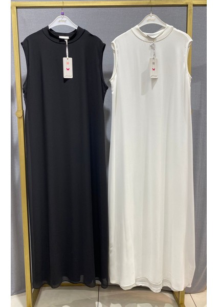 Efraze Sıfır Kollu Önü Şifon Sandy Elbise Içlik 144 cm 778 1625