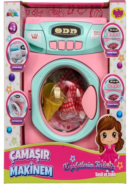 Pilli Büyük Boy Oyuncak Çamaşır Makinesi 02608