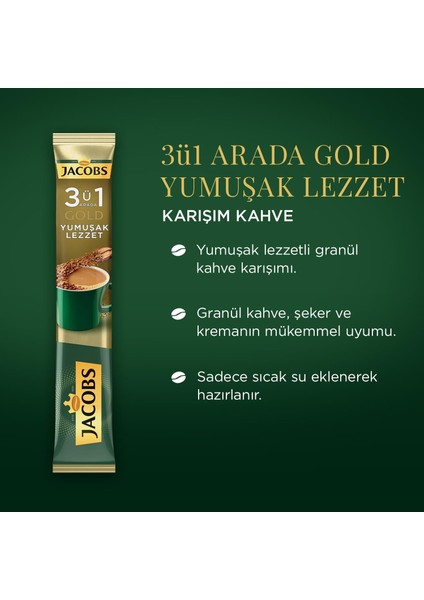 3ü1 Arada Gold Yumuşak Lezzet Kahve 18 gr x 40 Adet