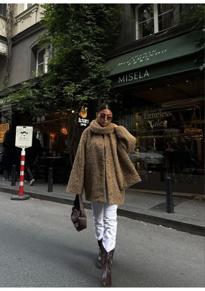 Yün Cıkartılabilen Atkılı ,kaban Ikili Takım- Kahve fırsatları