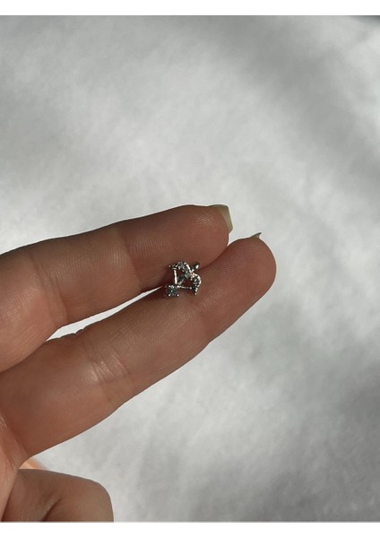 Nature Cerrahi Çelik Zirkon Taşlı Arkası Düz Eros Ok Piercing,tragus, Helix, Kıkırdak.