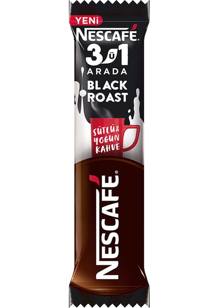 3ü1 Arada Black Roast Kahve (Sütlü Yoğun) 15 gr x 10 Adet