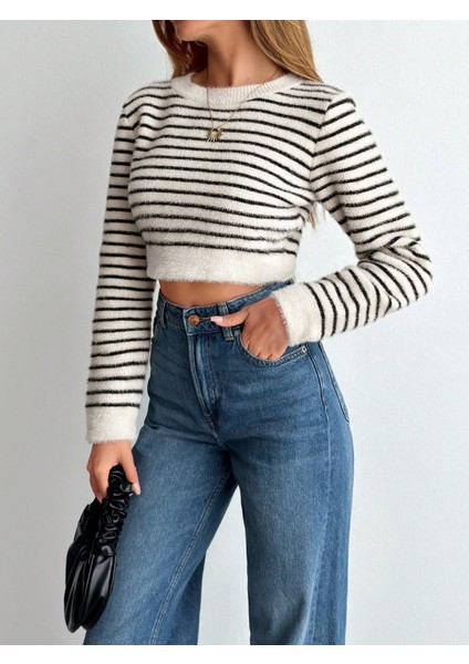 Kadın Uzun Kollu Balıkçı Yaka Crop Triko Bluz modelleri