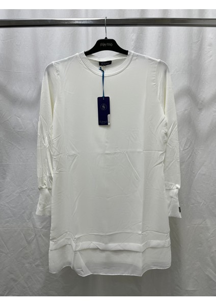 Süssü Uzun Kollu Önü Şifon Penye Içlik Tunik 89 Cm 875 1622