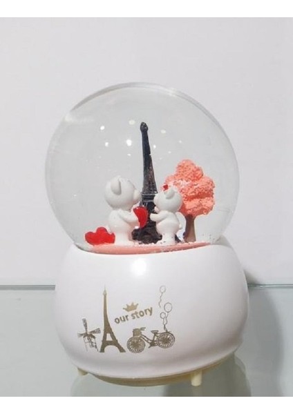 Müzikli ve Işıklı Kendinden Havalanan Büyük Kar Küresi