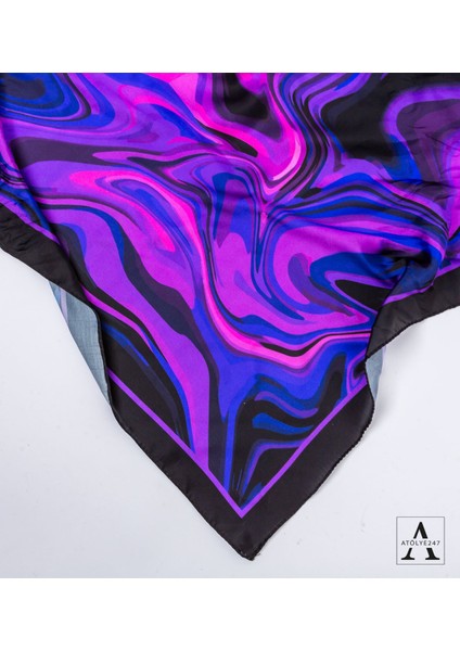 Mor Desenli Fular - Sırlı Toprak Kahve-Çay Fincanı - French Press 350 ml - Mimosa Filtre Kahve 50 gr Hediye Seti modelleri