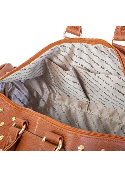 Vera Çanta Nas Bag Kadın Zımbalı Şık Geniş El Çantası