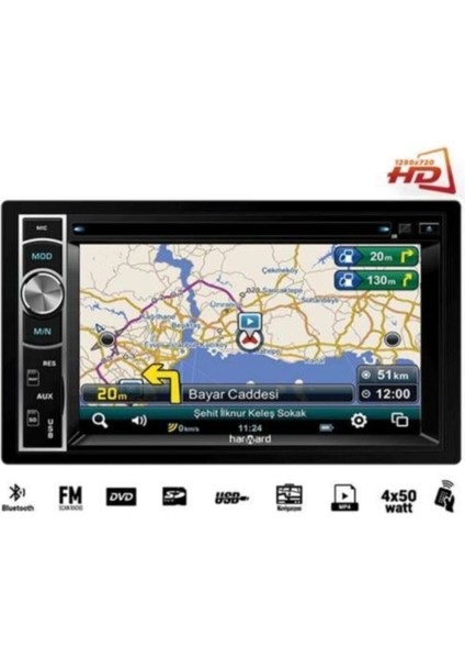HR-6202 6.2" Double Oto Teyp 4X50WATT Bluetoothlu -Cd Özellikli -Navigasyonlu-Usb -Aux fiyatları