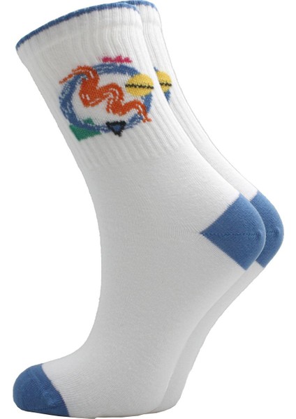 Kadın Çok Renkli Pamuklu Desenli Soket Çorap 3'lü Paket fiyatları