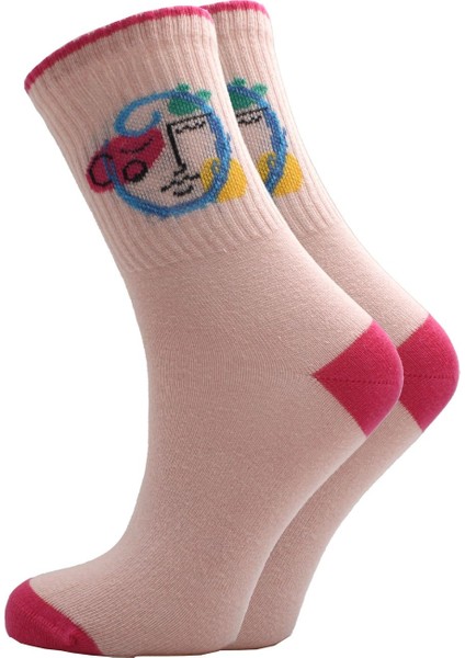 Kadın Çok Renkli Pamuklu Desenli Soket Çorap 3'lü Paket fırsatları