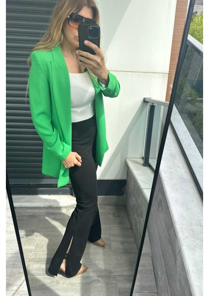 Krep Doku Blazer Ceket