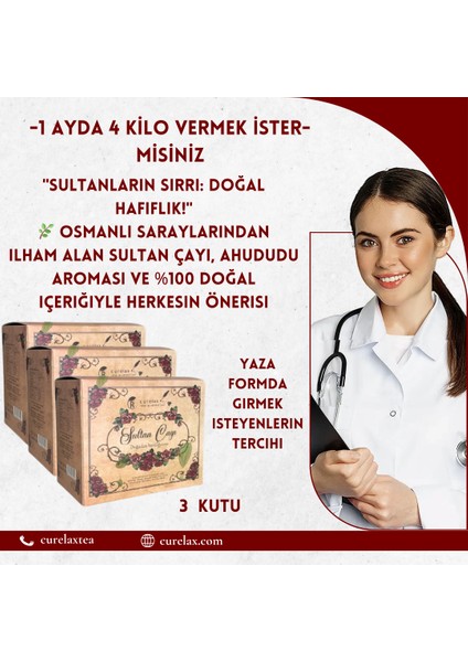 3 KUTU%100 Bitkisel Zayıflam Yardımcı Detoks ve Form Sultan Çayı 10 Farklı Bileşen