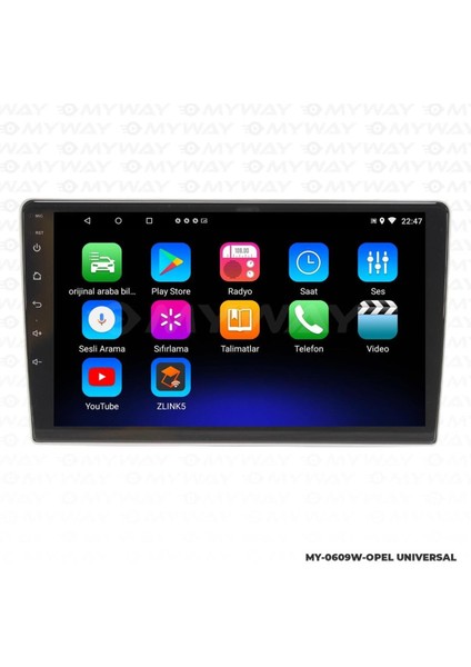 Opel Meriva Android 12 Multimedya Carplay 2gb RAM+32GB HDD Navigasyon Oem Ekran