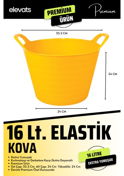 Premium 16 Litre Elastik Kova