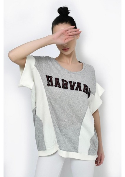 Harvard Baskılı Düşük Kol T-Shirt modelleri