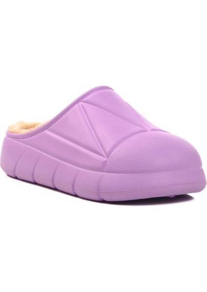 Lila Içi Kürklü Kadın Ev Terlik 712 Z modelleri