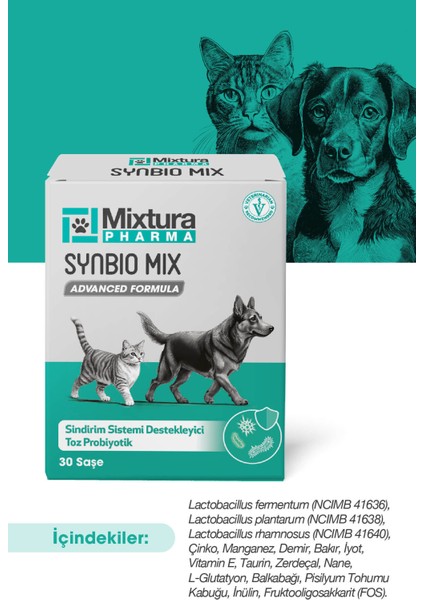 Synbio Mix Kedi Probiyotik ve Köpek Probiyotik - Sindiriim Sistemi Destekleyici Düzenleyici Toz