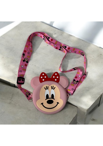 Mickey Mouse Kız Çocuk Silikon Çanta Pembe Model 201