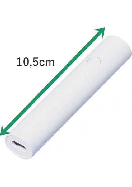 10.5cm Mini Şarjlı Uv Fener - Uv Oje Kurutucu Fener 120cm/60cm Zaman Ayarlı Su Yeşili Slim Kasa