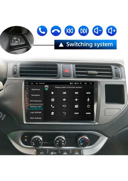 Kia Rio 2012-2014 Android Multimedya Carplay 2GB/32GB 9 Inc Hd IPS Ekran + Park Kamerası Hediyeli