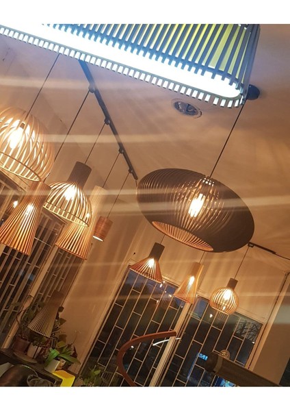 Ahşap Sarkıt Lamba Orta Yüzyıl Küre Salon Avize Ahşap Sarkıt Lamba Ahşap Avize Isme Özeldir