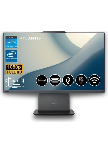 Thinkcentre Neo 50A 24 Gen 5 I5-13420H 8gb 2tb M.2 SSD 12SC000QTR Atl4 23.8" Fdos All In One Bilgisayar