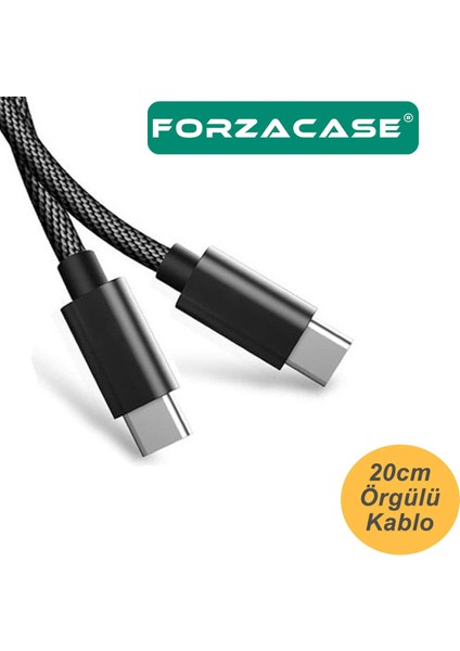 60W 3A Type-C To Type-C Çevirici Şarj ve Data Kablosu 20CM - FC892