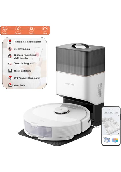 5500PA Yüksek Emiş Güçlü, Çift Rulo Fırça, Hassas Haritalama, Akıllı Yön Bulma Premium Robot Süpürge | Çift Temizleme Gücü | Onerous Mutfak Tartısı Hediye