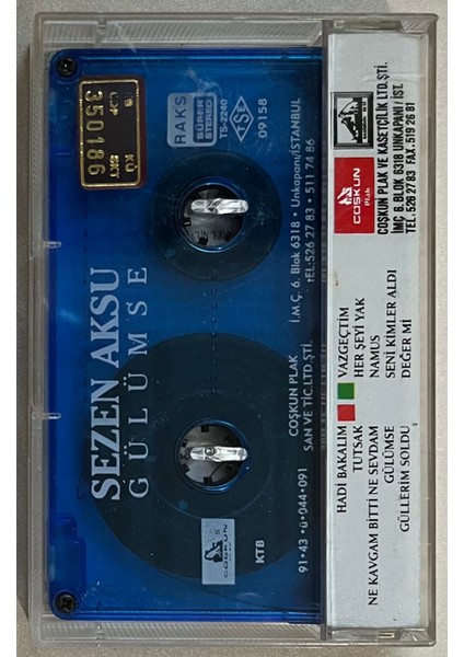 Sezen Aksu - Gülümse Mavi Cam Baskı Kaset