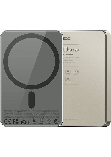 RP26 Pd 20W Ultra Ince Hızlı Şarj Özellikli Wireless Powerbank 15W 10000MAH