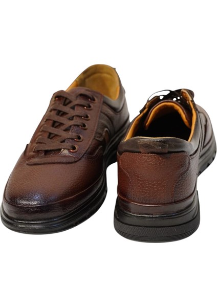 Hakiki Deri Bağcıklı Erkek Kahverengi Ayakkabı Topuk jelli tabanlık fiyatları