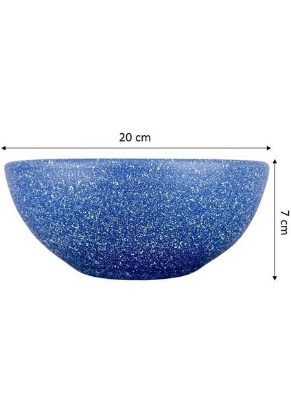 Ev Dekorasyon Lacivert Granit Aranjman Sunumluk Toprak Saksı 20 Cm Çap
