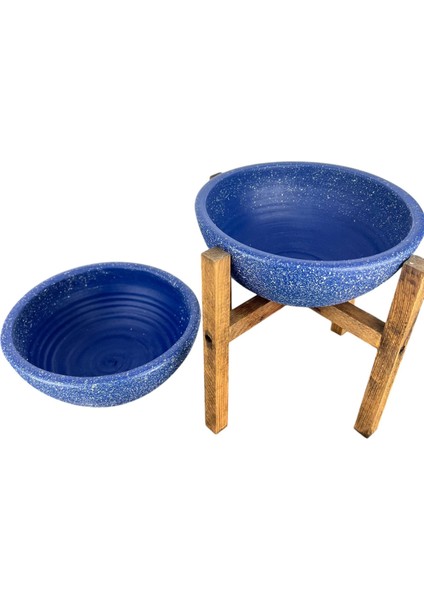 Ev Dekorasyon Lacivert Granit Aranjman Sunumluk Toprak Saksı Ayaksız Ve 4 Ayaklı İkili Set 20 Cm Çap fırsatları