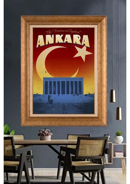 Altın Çerçeveli Paspartulu Tablo N2470