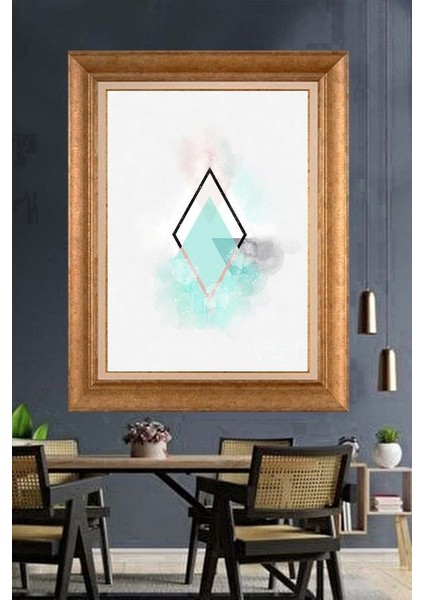 Altın Çerçeveli Paspartulu Tablo N3019