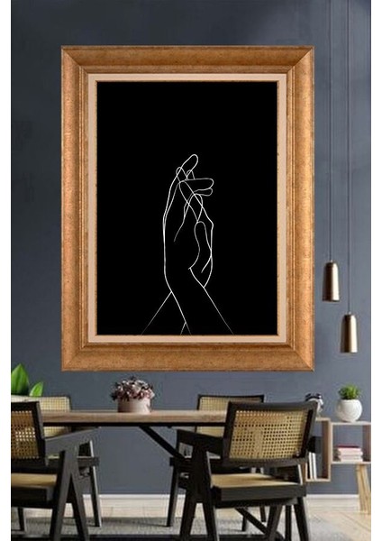 Altın Çerçeveli Paspartulu Tablo N994