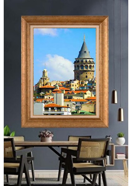 Altın Çerçeveli Paspartulu Tablo N608