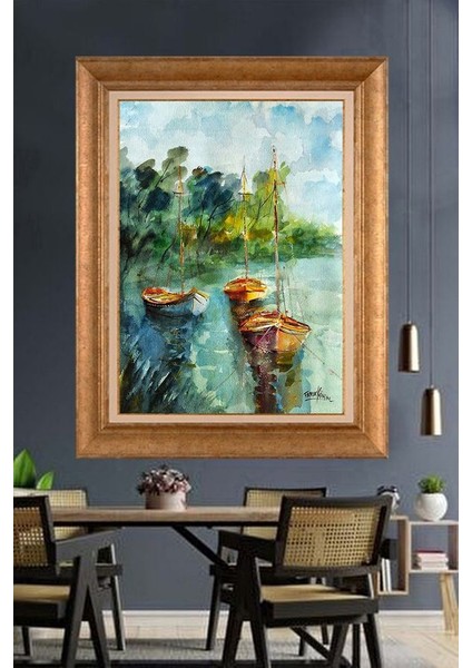 Altın Çerçeveli Paspartulu Tablo N492